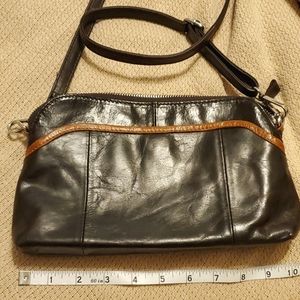 Brown leather handbag/clutch